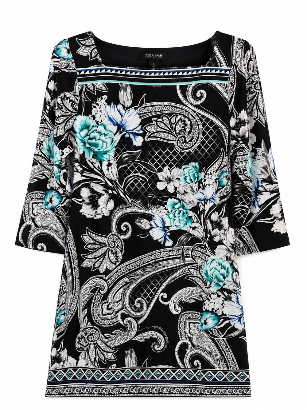 White House Black Market Paisley Floral Sheath Dress – Size Large